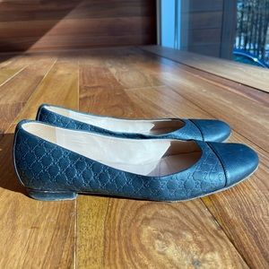 Black Guccissima Leather Gucci Flats Size 39